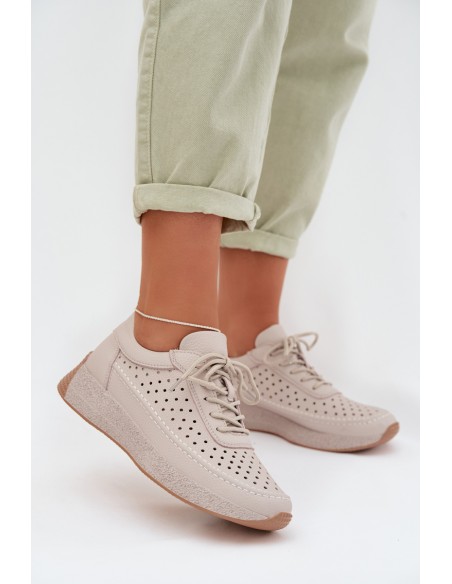 Leather Women's Sneakers Mesh Sergio Leone SP-013 Gray