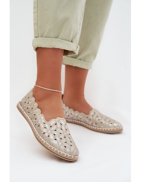 Women's Slip-On Floral Gold Ballerinas Vennice