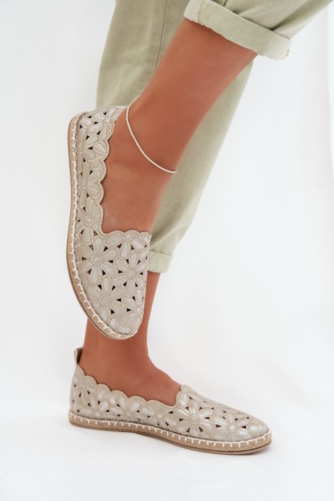 Women's Slip-On Floral Gold Ballerinas Vennice