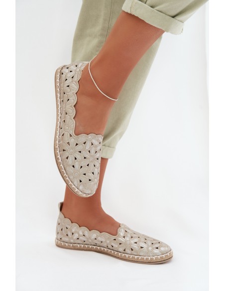 Women's Slip-On Floral Gold Ballerinas Vennice