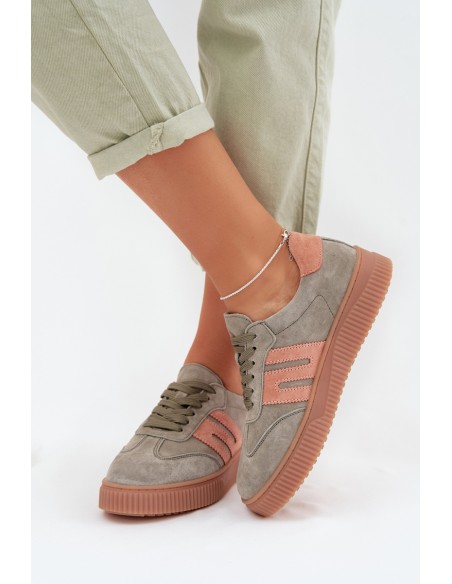 Women's Sneakers Made of Natural Suede Green Delyssia