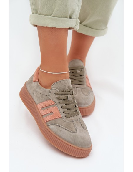 Women's Sneakers Made of Natural Suede Green Delyssia