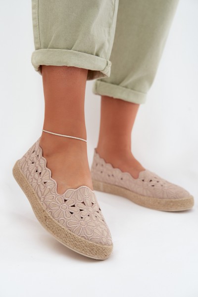 Women's Beige Platform Espadrilles Naloenma