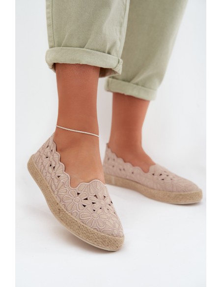 Women's Beige Platform Espadrilles Naloenma