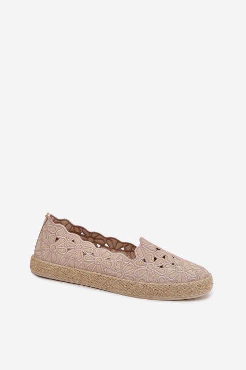 Women's Beige Platform Espadrilles Naloenma