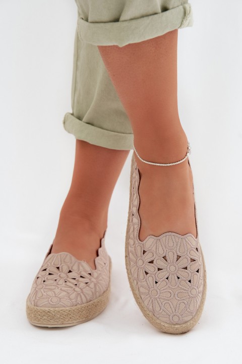 Women's Beige Platform Espadrilles Naloenma