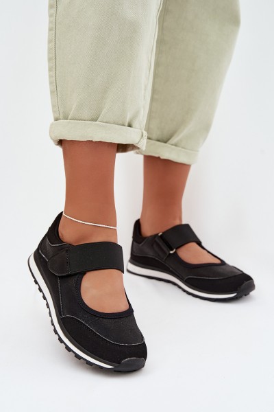 Women's Sports Shoes with Velcro Black Aveliette