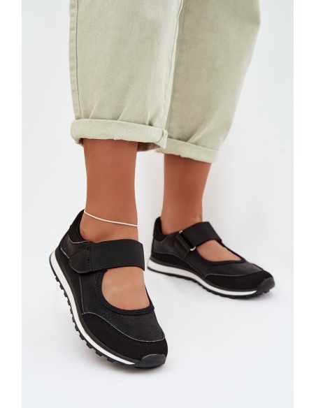 Women's Sports Shoes with Velcro Black Aveliette