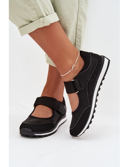 Women's Sports Shoes with Velcro Black Aveliette