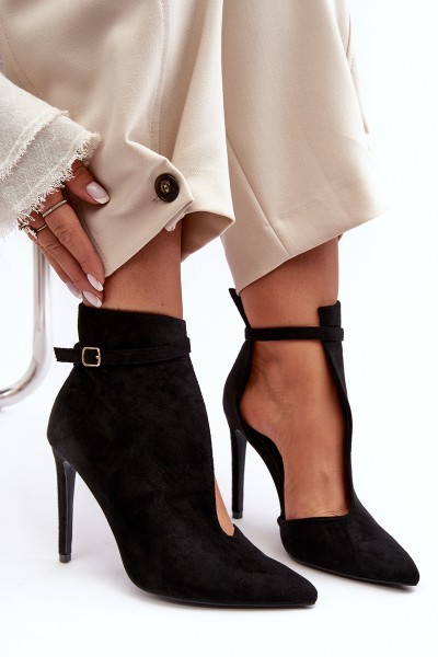 Women's Suede Heels Black Amalundi