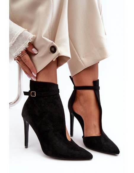 Women's Suede Heels Black Amalundi