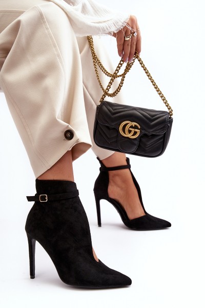 Women's Suede Heels Black Amalundi 2