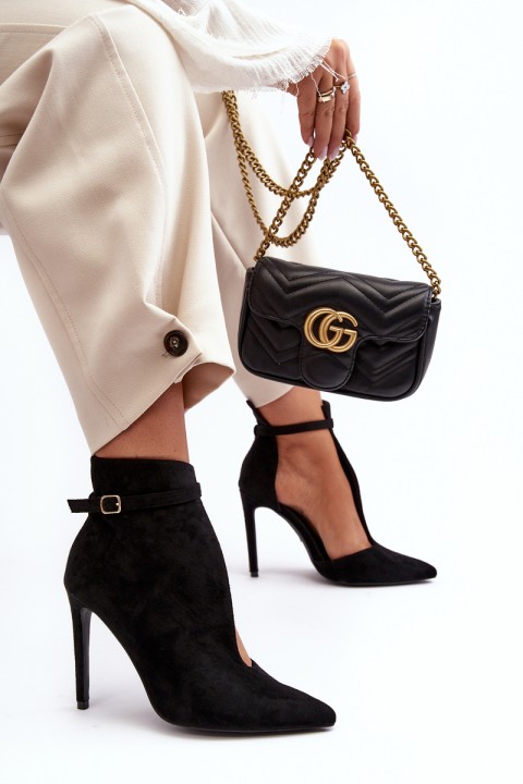 Women's Suede Heels Black Amalundi