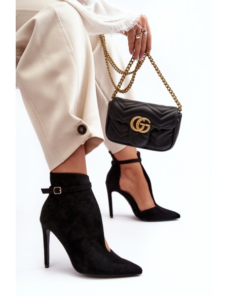 Women's Suede Heels Black Amalundi