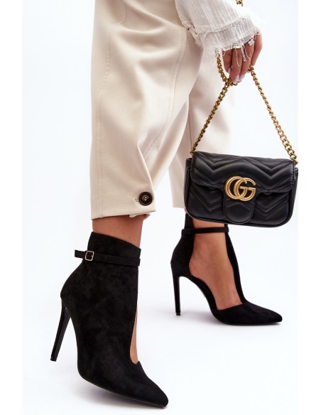 Women's Suede Heels Black Amalundi