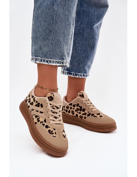 Women's Sneakers on Platform Panterka Beige Denissa