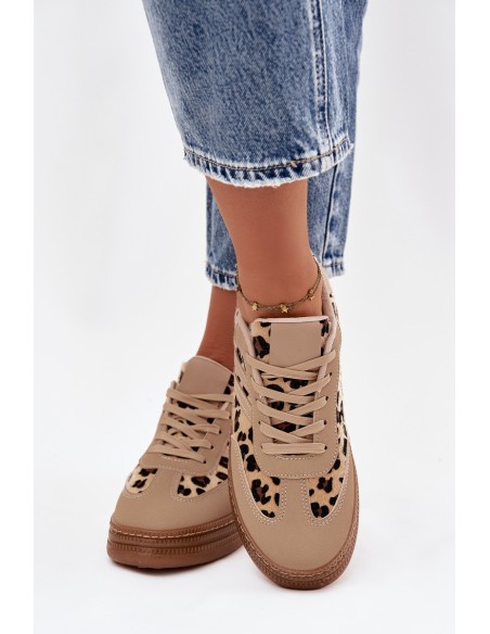Women's Sneakers on Platform Panterka Beige Denissa