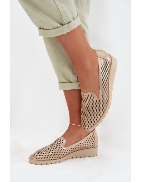 Women's Openwork Flats Gold Flariette