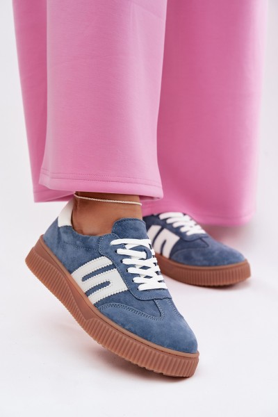 Women's Sneakers Made of Natural Suede Blue Delyssia