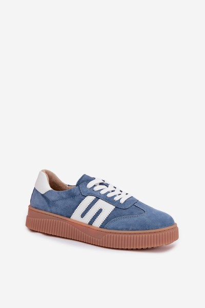 Women's Sneakers Made of Natural Suede Blue Delyssia 2