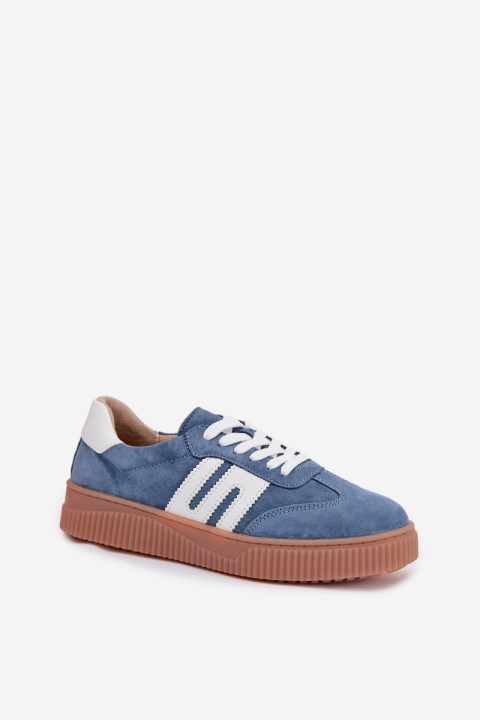Women's Sneakers Made of Natural Suede Blue Delyssia