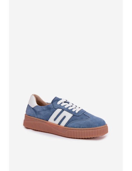 Women's Sneakers Made of Natural Suede Blue Delyssia