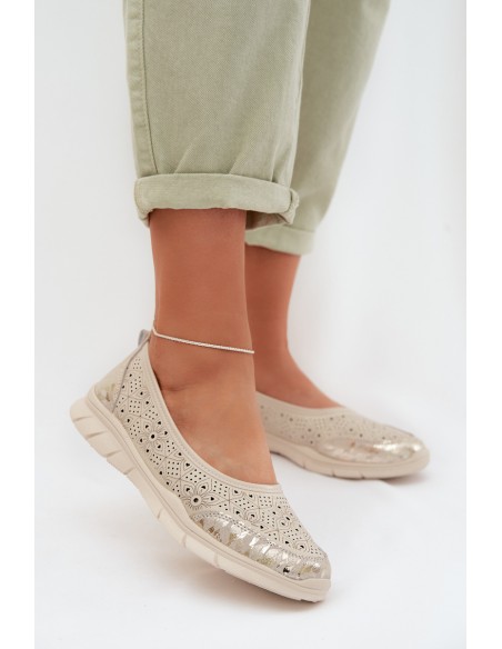 Beige Openwork Ballerinas Palorette