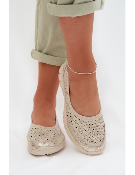 Beige Openwork Ballerinas Palorette