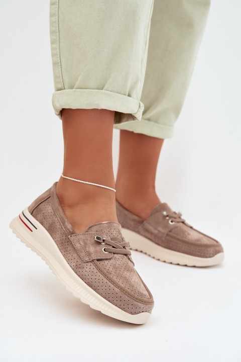 Beige Suede Loafers Selorette