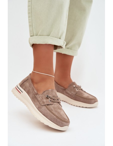 Beige Suede Loafers Selorette