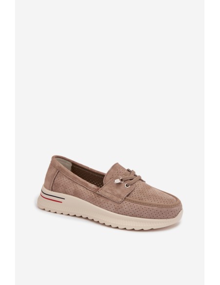 Beige Suede Loafers Selorette