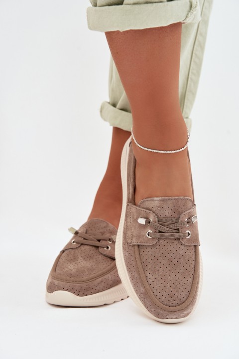Beige Suede Loafers Selorette