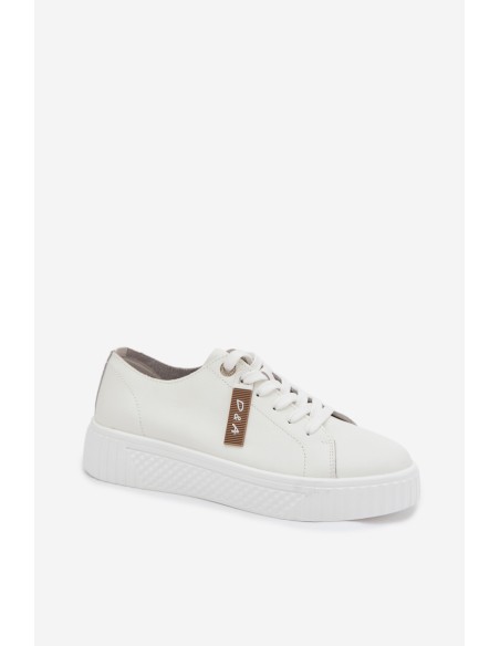 Women's Sneakers Made of Natural Leather D&A GR61-5591 White