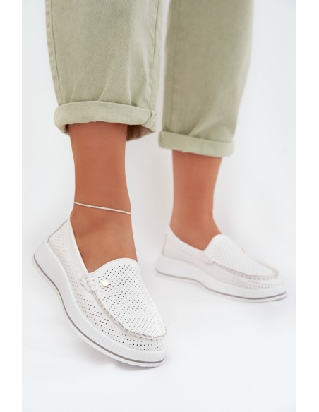 Women's Leather Loafers S.Barski GR61-5980 White