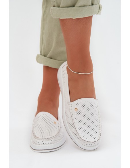 Women's Leather Loafers S.Barski GR61-5980 White