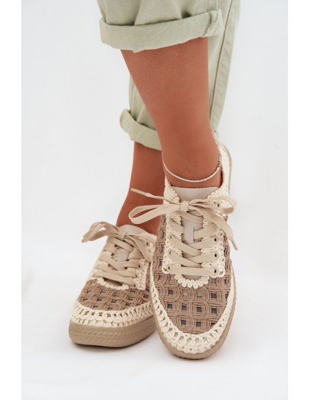 Leather Backpacks Women's Loafers D&A GR61-5951 Beige