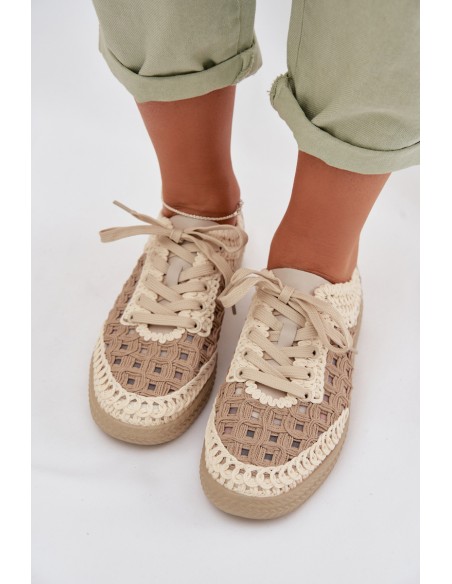 Leather Backpacks Women's Loafers D&A GR61-5951 Beige