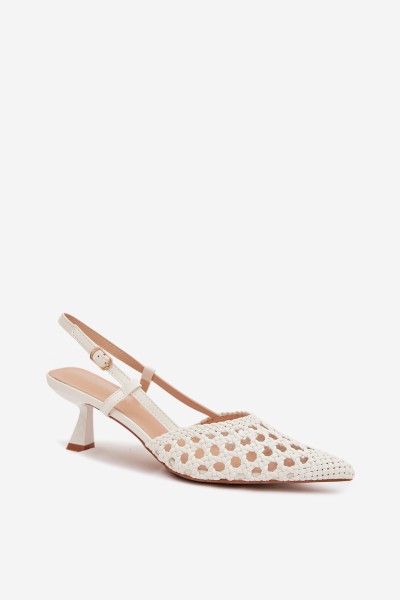 Women's Gold Woven Heeled Sandals Selinae 2