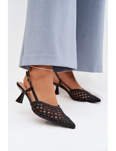 Women's Plecione Heeled Sandals Black Selinae