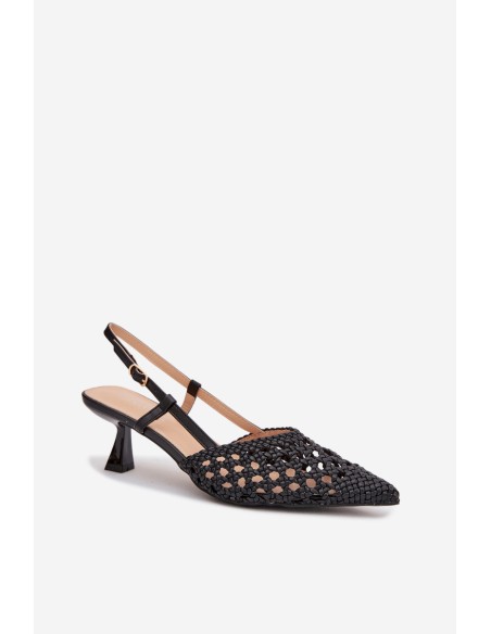 Women's Plecione Heeled Sandals Black Selinae