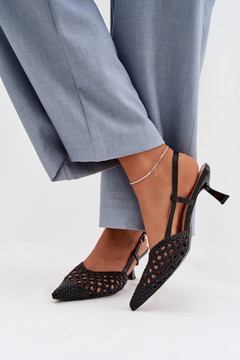 Women's Plecione Heeled Sandals Black Selinae