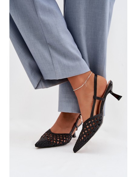 Women's Plecione Heeled Sandals Black Selinae