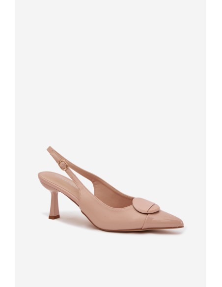 Women's High Heel Sandals With Decorative Detail Beige Mariae