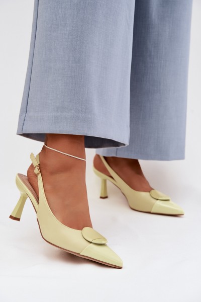 Women's High Heel Sandals With Decorative Detail Yellow Mariae