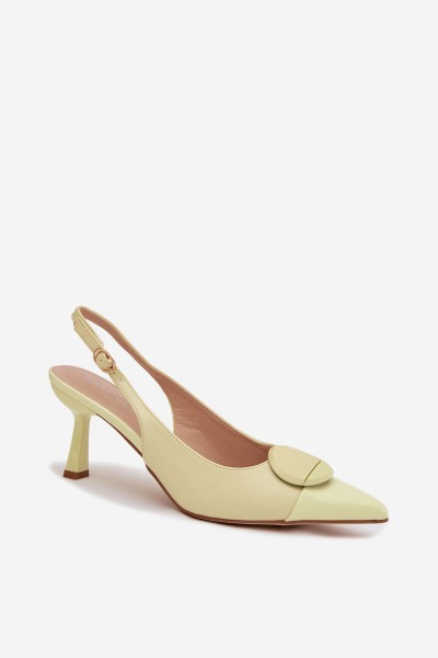 Women's High Heel Sandals With Decorative Detail Yellow Mariae 2