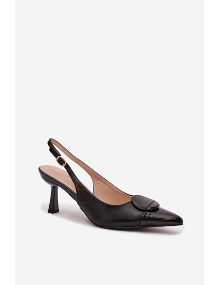 Women's High Heel Sandals With Decorative Detail Black Mariae