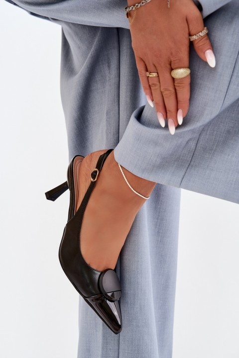 Women's High Heel Sandals With Decorative Detail Black Mariae