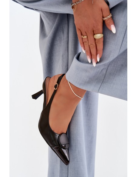 Women's High Heel Sandals With Decorative Detail Black Mariae