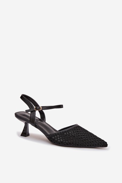Women's High Heel Sandals With Mesh Black Brilora