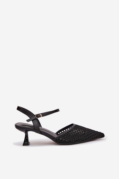 Women's High Heel Sandals With Mesh Black Brilora 2